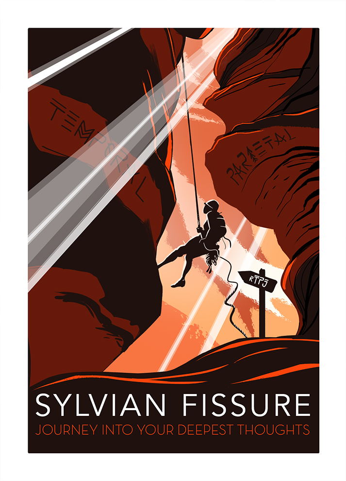 Poster 13x19 "Sylvian Fissure: Journey Into Your Deepest Thoughts"