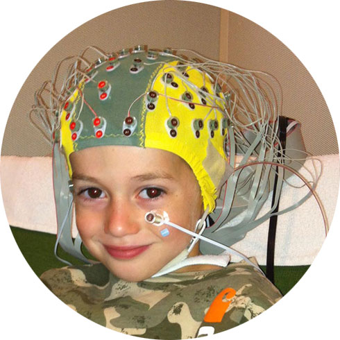 child in EEG cap
