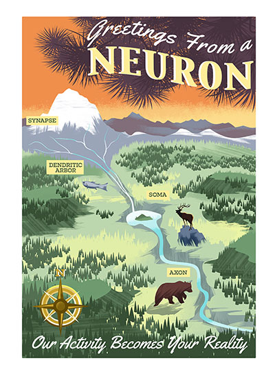 Poster 13x19 "Greetings from a Neuron"