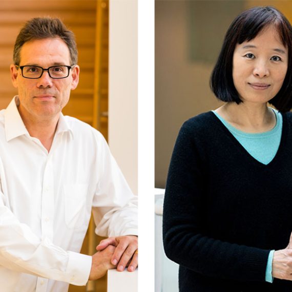 Portraits of two separate scientists.